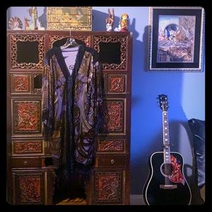 Zodiac Velvet Evening Robe Art Deco